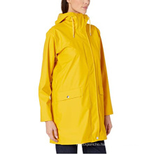 outdoor waterproof long fishing PU rain parka for women